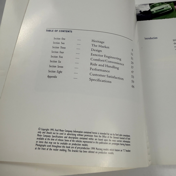 Ford 1994 Mustang Sale Brochure pre-production model - Picture 3 of 6